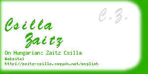 csilla zaitz business card